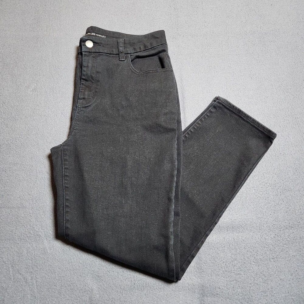 Chico's Jeans Women 1 US 8 Black Perfect Stretch Girlfriend Slim Leg Ankle